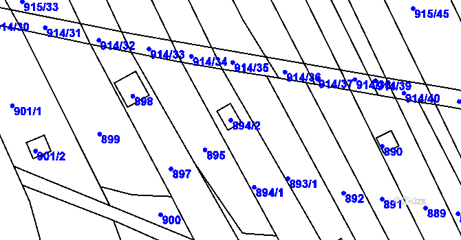 Parcela st. 894/2 v KÚ Silůvky, Katastrální mapa