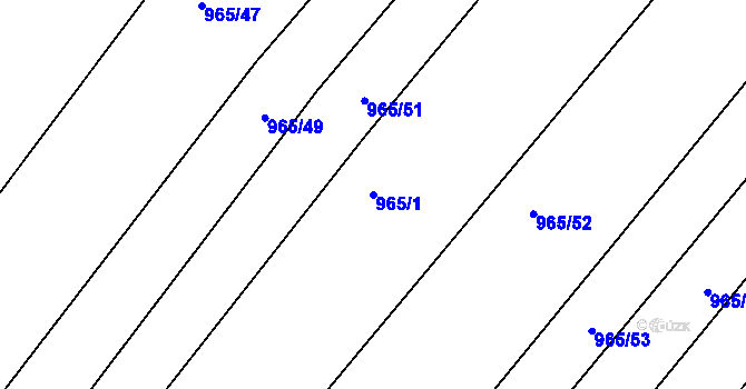 Parcela st. 965/1 v KÚ Silůvky, Katastrální mapa