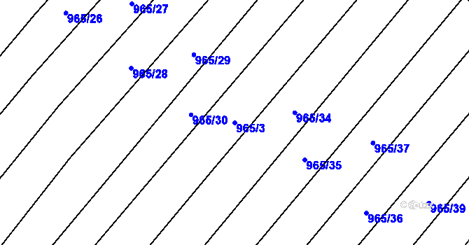 Parcela st. 965/3 v KÚ Silůvky, Katastrální mapa