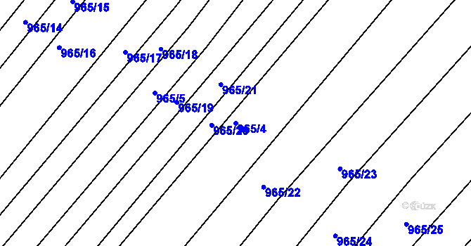 Parcela st. 965/4 v KÚ Silůvky, Katastrální mapa