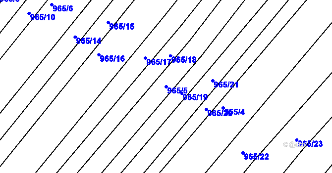 Parcela st. 965/5 v KÚ Silůvky, Katastrální mapa