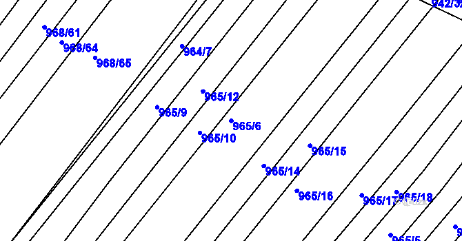 Parcela st. 965/6 v KÚ Silůvky, Katastrální mapa