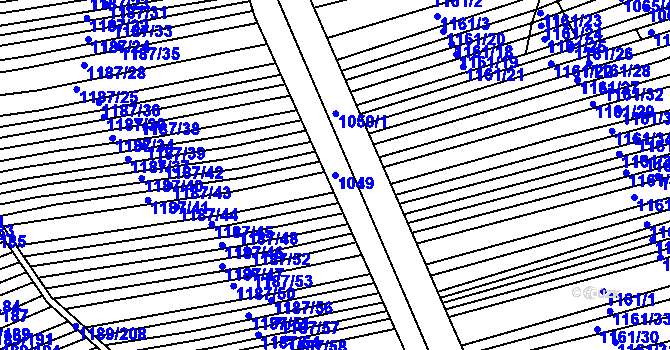 Parcela st. 1049 v KÚ Silůvky, Katastrální mapa