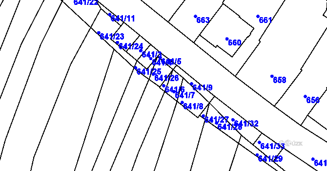 Parcela st. 641/6 v KÚ Silůvky, Katastrální mapa