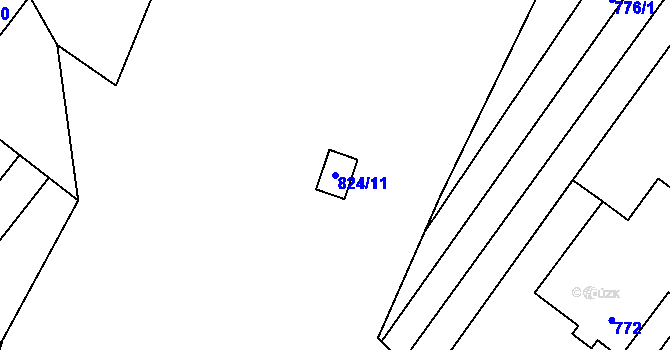 Parcela st. 824/11 v KÚ Silůvky, Katastrální mapa