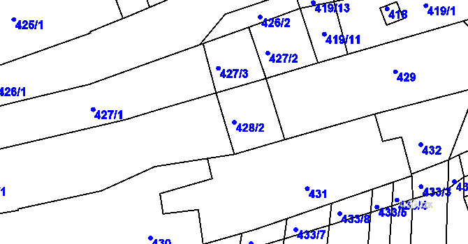 Parcela st. 428/2 v KÚ Silůvky, Katastrální mapa