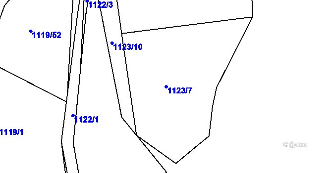 Parcela st. 1123/7 v KÚ Silůvky, Katastrální mapa