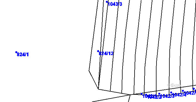 Parcela st. 824/12 v KÚ Silůvky, Katastrální mapa