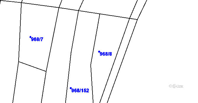 Parcela st. 968/8 v KÚ Silůvky, Katastrální mapa