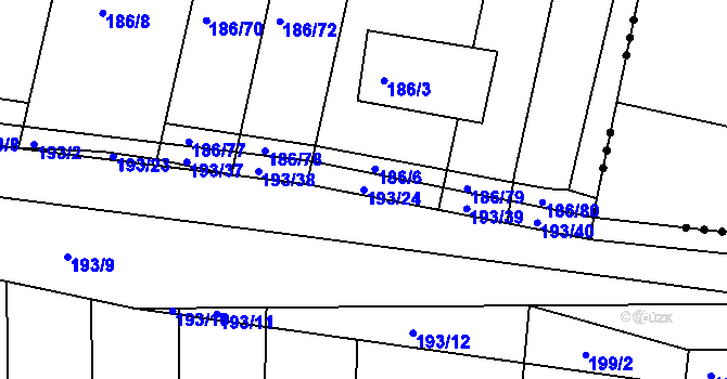 Parcela st. 193/24 v KÚ Silůvky, Katastrální mapa
