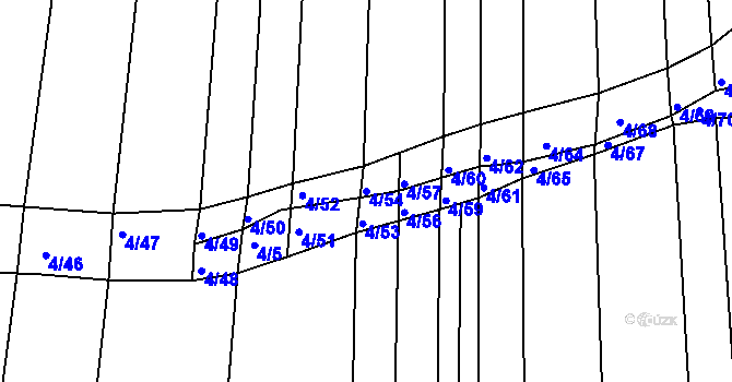 Parcela st. 4/54 v KÚ Silůvky, Katastrální mapa