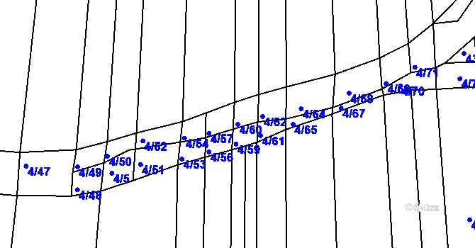 Parcela st. 4/60 v KÚ Silůvky, Katastrální mapa