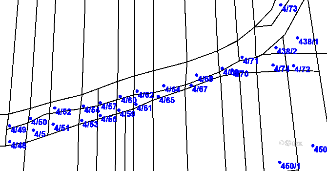 Parcela st. 4/64 v KÚ Silůvky, Katastrální mapa