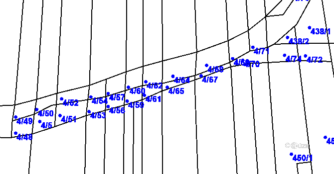 Parcela st. 4/65 v KÚ Silůvky, Katastrální mapa