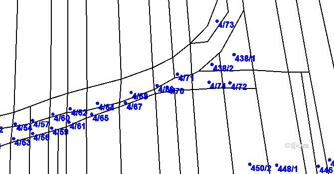Parcela st. 4/70 v KÚ Silůvky, Katastrální mapa