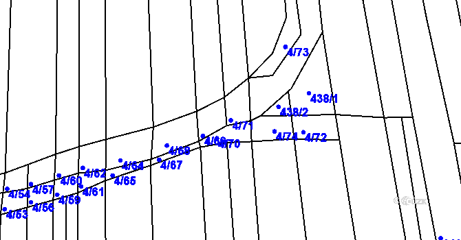 Parcela st. 4/71 v KÚ Silůvky, Katastrální mapa