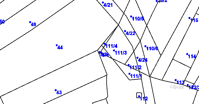Parcela st. 5/3 v KÚ Silůvky, Katastrální mapa