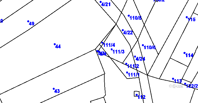 Parcela st. 5/4 v KÚ Silůvky, Katastrální mapa