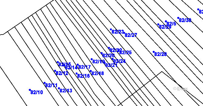 Parcela st. 82/20 v KÚ Silůvky, Katastrální mapa