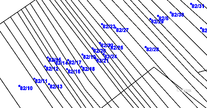 Parcela st. 82/24 v KÚ Silůvky, Katastrální mapa