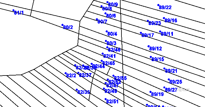 Parcela st. 82/41 v KÚ Silůvky, Katastrální mapa
