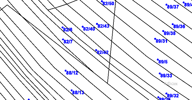 Parcela st. 82/42 v KÚ Silůvky, Katastrální mapa