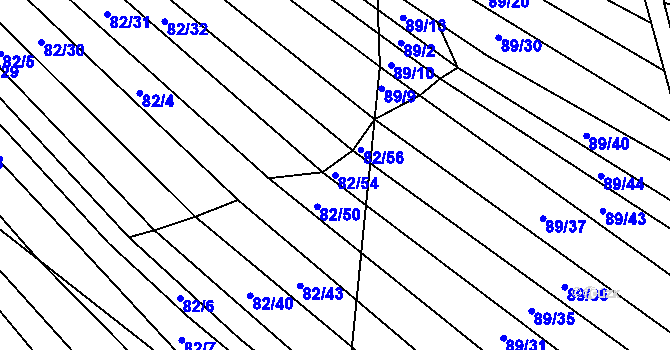 Parcela st. 82/54 v KÚ Silůvky, Katastrální mapa