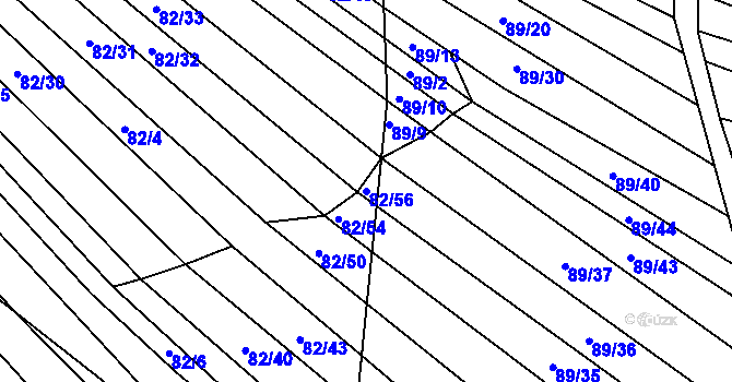 Parcela st. 82/56 v KÚ Silůvky, Katastrální mapa