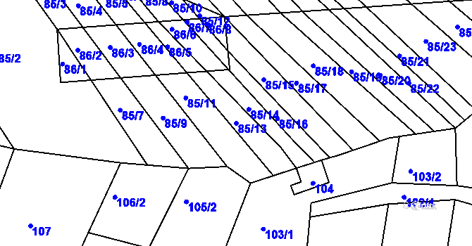 Parcela st. 85/13 v KÚ Silůvky, Katastrální mapa
