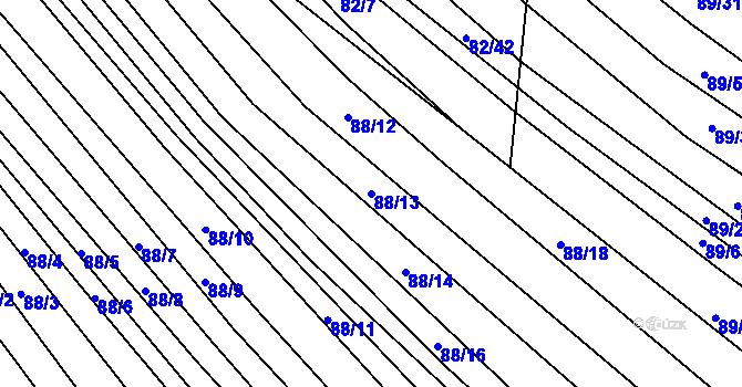 Parcela st. 88/13 v KÚ Silůvky, Katastrální mapa