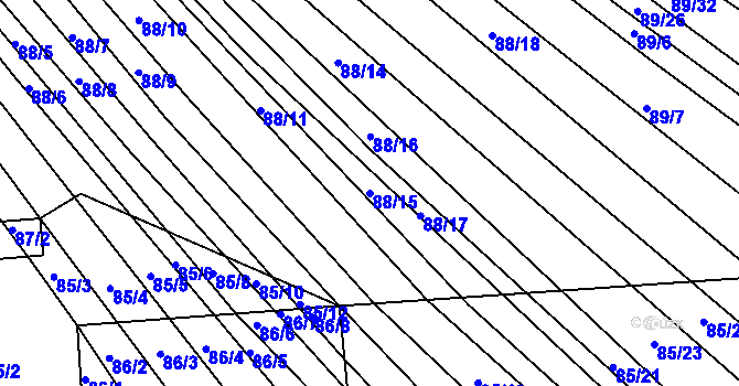 Parcela st. 88/15 v KÚ Silůvky, Katastrální mapa