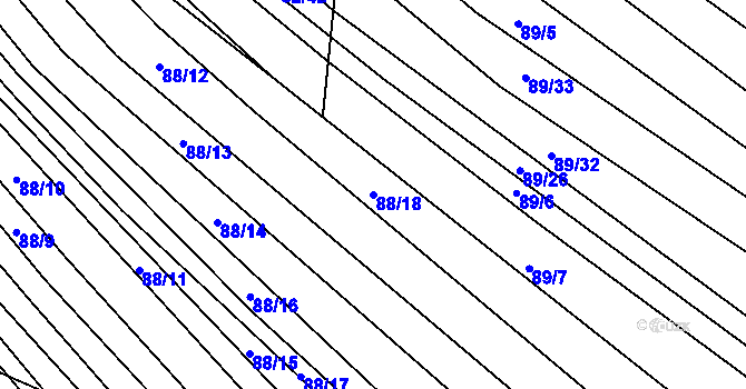 Parcela st. 88/18 v KÚ Silůvky, Katastrální mapa