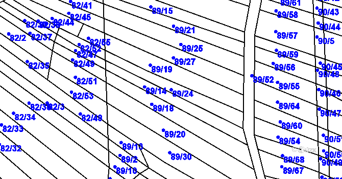 Parcela st. 89/24 v KÚ Silůvky, Katastrální mapa