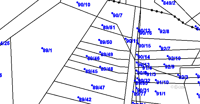 Parcela st. 89/49 v KÚ Silůvky, Katastrální mapa