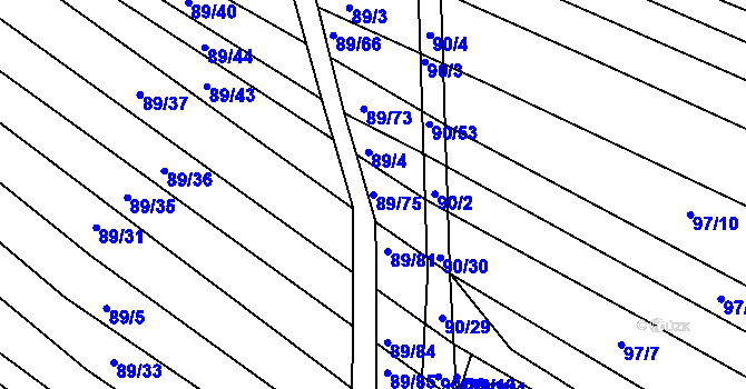 Parcela st. 89/75 v KÚ Silůvky, Katastrální mapa