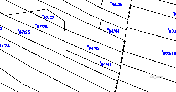 Parcela st. 94/42 v KÚ Silůvky, Katastrální mapa