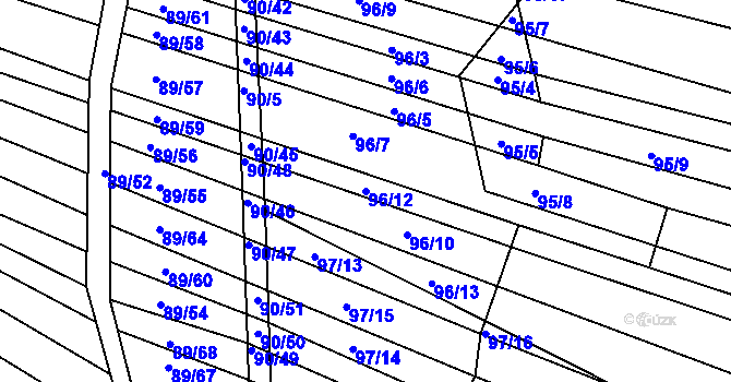 Parcela st. 96/12 v KÚ Silůvky, Katastrální mapa