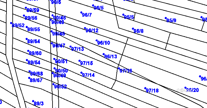 Parcela st. 96/13 v KÚ Silůvky, Katastrální mapa