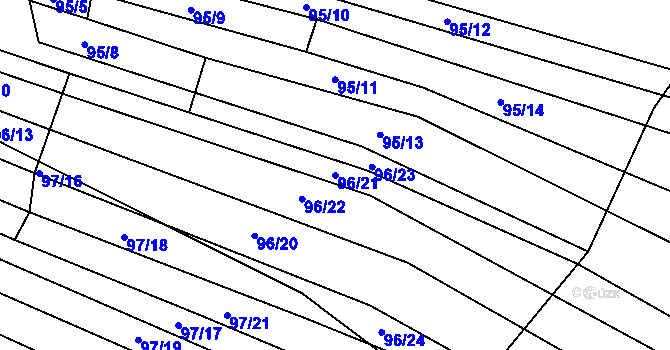 Parcela st. 96/21 v KÚ Silůvky, Katastrální mapa