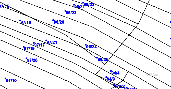 Parcela st. 96/24 v KÚ Silůvky, Katastrální mapa