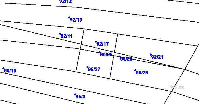 Parcela st. 96/26 v KÚ Silůvky, Katastrální mapa