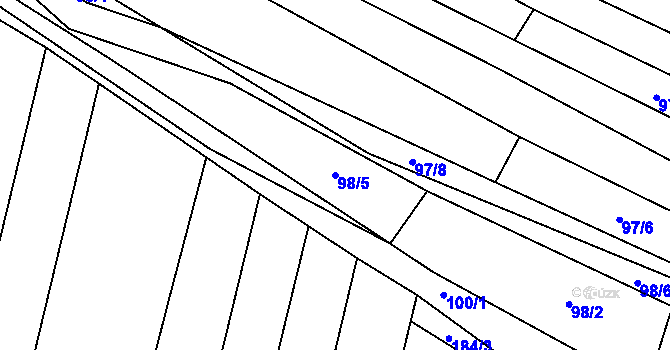 Parcela st. 98/5 v KÚ Silůvky, Katastrální mapa