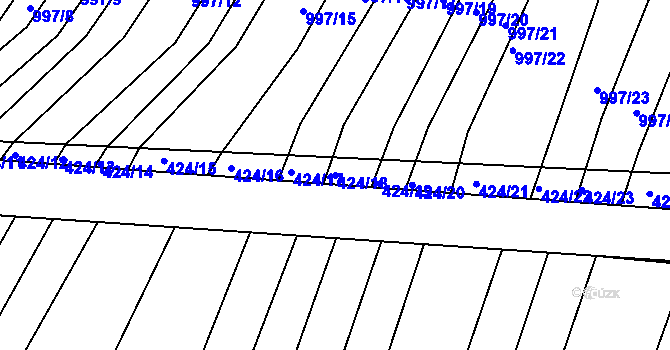 Parcela st. 424/18 v KÚ Silůvky, Katastrální mapa