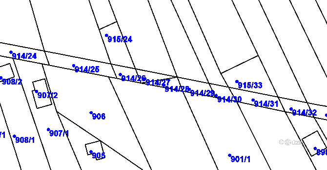 Parcela st. 914/28 v KÚ Silůvky, Katastrální mapa