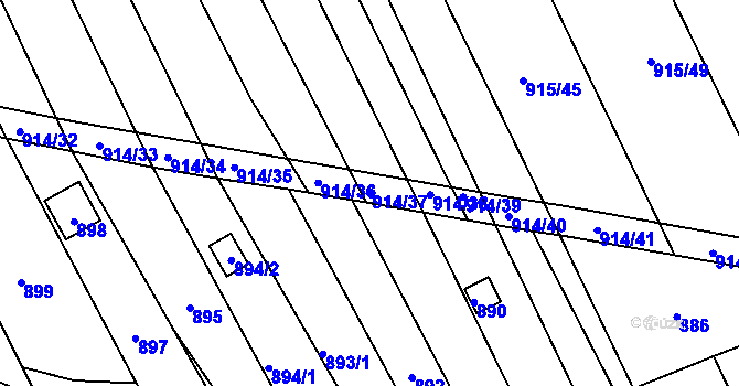 Parcela st. 914/37 v KÚ Silůvky, Katastrální mapa