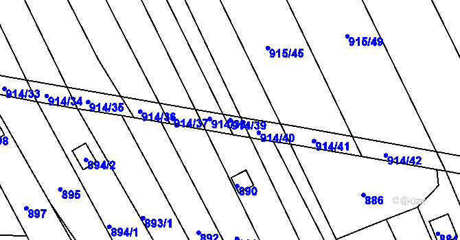 Parcela st. 914/39 v KÚ Silůvky, Katastrální mapa
