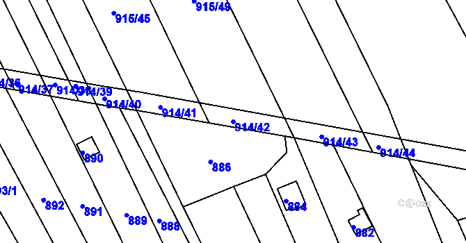 Parcela st. 914/42 v KÚ Silůvky, Katastrální mapa