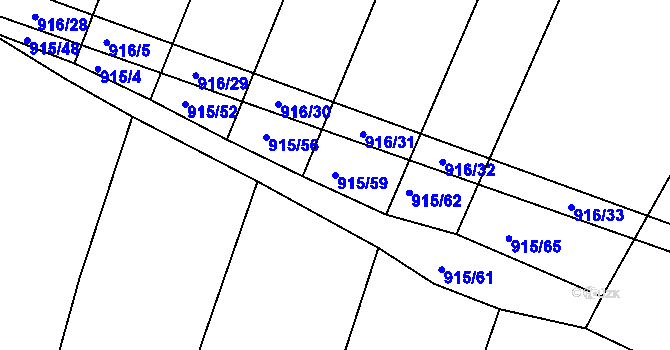 Parcela st. 915/59 v KÚ Silůvky, Katastrální mapa
