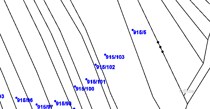 Parcela st. 915/103 v KÚ Silůvky, Katastrální mapa