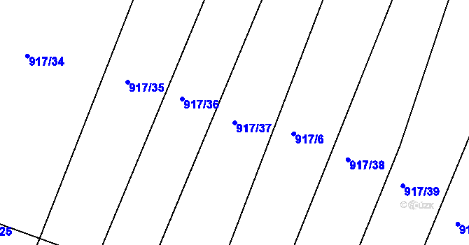 Parcela st. 917/37 v KÚ Silůvky, Katastrální mapa